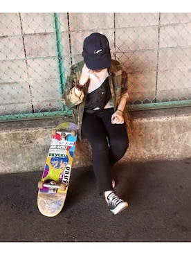 「THE NORTH FACE（ザノースフェイス）のアイテム（ハンドバッグ）」を使った、manachin◡̈*さん（レディース・156cm）の春コーディネート