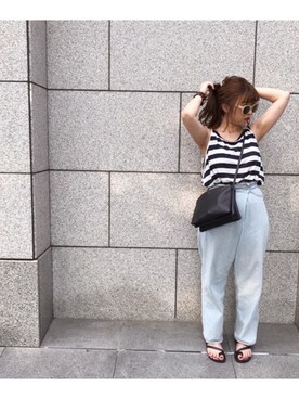 「CELINE」｜「アイテム（その他）」を使った、manachin◡̈*さん（レディース・156cm）の夏コーディネート