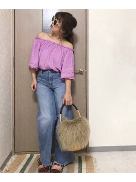 「Ungrid（アングリッド）のストラップサンダル（サンダル）」を使った、manachin◡̈*さん（レディース・156cm）の夏コーディネート