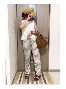 「Ungrid（アングリッド）のストラップサンダル（サンダル）」を使った、manachin◡̈*さん（レディース・156cm）の夏コーディネート