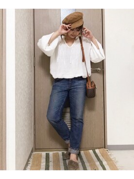 「CELINE」｜「アイテム（キャップ）」を使った、manachin◡̈*さん（レディース・156cm）の秋コーディネート