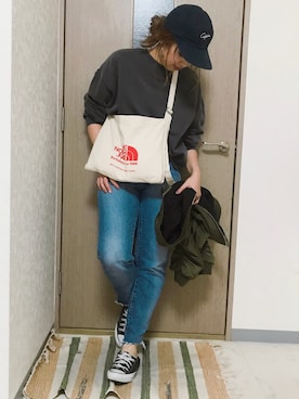 「TODAYFUL（トゥデイフル）のアイテム（MA-1）」を使った、manachin◡̈*さん（レディース・156cm）の秋コーディネート