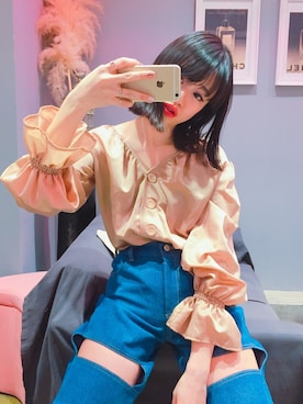 「HONEY MI HONEY（ハニーミーハニー）のアイテム（シャツ/ブラウス）」を使った、MARIE_UMEHARAさん（レディース・165cm）の冬コーディネート