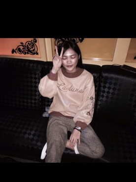 「アイテム（その他トップス、ブラウン系）」を使った、yulacassiaさん（レディース・163cm）の冬コーディネート