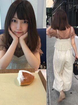 「EATME（イートミー）のアイテム（オールインワン・サロペット）」を使った、charさん（レディース・162cm）の夏コーディネート