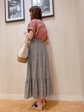 「DRESKIP（ドレスキップ）のアイテム（スカート）」を使った、あいりんさん（レディース・160cm）の春コーディネート