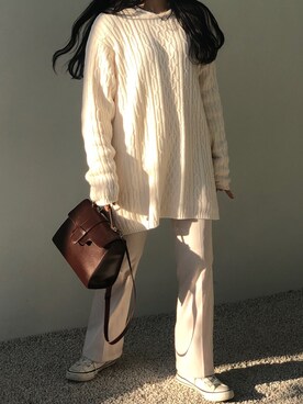 「CONVERSE（コンバース）のconverse（コンバース） ALL STAR OX（オールスターOX）（スニーカー）」を使った、Risaさん（レディース・154cm）の冬コーディネート