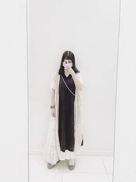 「MUJI」｜「アイテム（ワンピース/ドレス）」を使った、hannahauuuさん（レディース・166cm）の夏コーディネート