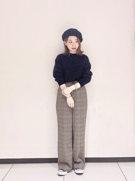 「Te chichi（テチチ）のアイテム（ハンチング/ベレー帽）」を使った、ぐりすけさん（レディース・151cm）の秋コーディネート
