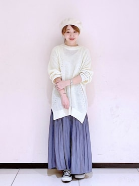 「Te chichi（テチチ）のアイテム（ハンチング/ベレー帽）」を使った、ぐりすけさん（レディース・151cm）の冬コーディネート
