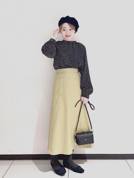 「Te chichi（テチチ）のアイテム（ハンチング/ベレー帽）」を使った、ぐりすけさん（レディース・151cm）の冬コーディネート