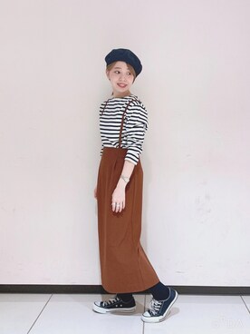 「Te chichi（テチチ）のアイテム（ハンチング/ベレー帽）」を使った、ぐりすけさん（レディース・151cm）の冬コーディネート