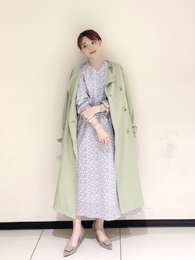 「Te chichi（テチチ）のアイテム（トレンチコート）」を使った、ぐりすけさん（レディース・151cm）の春コーディネート