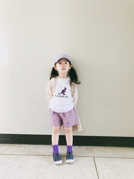「KANGOL（カンゴール）のアイテム（キャップ）」を使った、YOOL✿   さん（キッズ・100cm）の春コーディネート