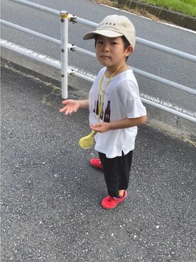 「RADCHAP（ラッドチャップ）のアイテム（帽子）」を使った、ゆうさん（キッズ・110cm）の夏コーディネート
