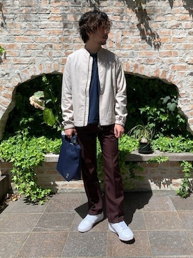 「URBAN RESEARCH（アーバンリサーチ）のアイテム（ブルゾン）」を使った、moriyamaさん（メンズ・172cm）の春コーディネート