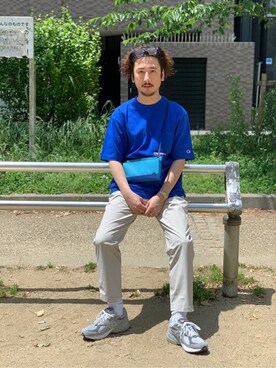 「UNIVERSAL OVERALL（ユニバーサルオーバーオール）のアイテム（パンツ）」を使った、moriyamaさん（メンズ・172cm）の春コーディネート