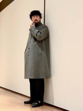 「URBAN RESEARCH（アーバンリサーチ）のアイテム（ステンカラーコート）」を使った、moriyamaさん（メンズ・172cm）の冬コーディネート
