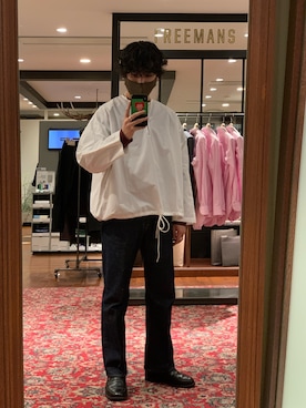 「SEEALL（シーオール）のアイテム（シャツ/ブラウス）」を使った、moriyamaさん（メンズ・172cm）の春コーディネート