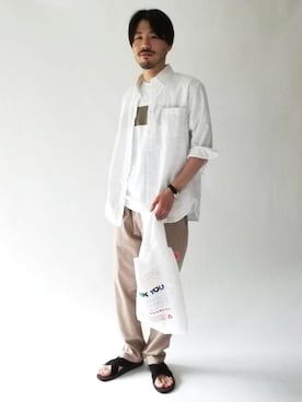 「CHUMS（チャムス）の別注［ チャムス ］SC CHUMS GLR ライン ポケット Tシャツ †（Tシャツ/カットソー、その他）」を使った、hayashi10544さん（メンズ・174cm）の春コーディネート