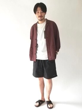 「Gramicci（グラミチ）の別注 [ グラミチ ] SC GRAMICCI G-SHORTS パッカブル ショートパンツ （その他パンツ、ブラック系）」を使った、hayashi10544さん（メンズ・174cm）の春コーディネート