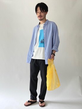 「junes（ジュネス）のアイテム」を使った、hayashi10544さん（メンズ・175cm）の夏コーディネート