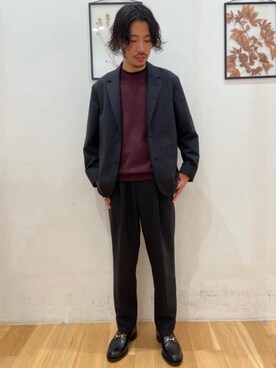 「JALAN SRIWIJAYA（ジャランスリウァヤ）の[ ジャラン スリウァヤ ] JALAN SRIWIJAYA ビット ローファー（ローファー、ブラック系）」を使った、hayashi10544さん（メンズ・174cm）の秋コーディネート