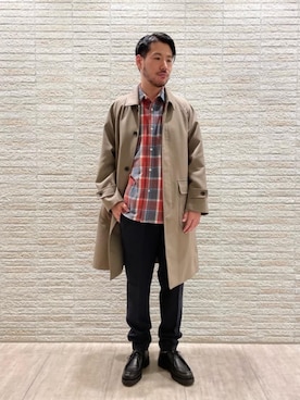 「green label relaxing（グリーンレーベルリラクシング）のアイテム（ステンカラーコート）」を使った、hayashi10544さん（メンズ・175cm）の秋コーディネート