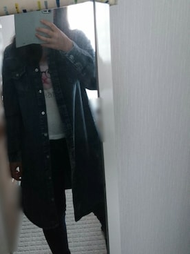 「favori（ファヴォリ）のアイテム（ジャケット/アウター、ブルー系）」を使った、なさんさん（レディース・155cm）の春コーディネート