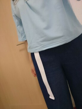「favori（ファヴォリ）のアイテム（トップス、ブルー系）」を使った、なさんさん（レディース・155cm）の夏コーディネート
