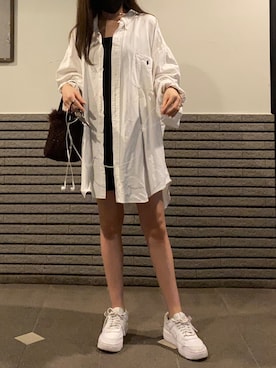 「POLO RALPH LAUREN（ポロ ラルフ ローレン）のアイテム（シャツ/ブラウス、ホワイト系）」を使った、さなKoreaさん（レディース・156cm）の春コーディネート