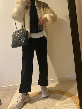 「オルチャンファッション」｜「アイテム（スウェットパンツ）」を使った、さなKoreaさん（レディース・156cm）の冬コーディネート