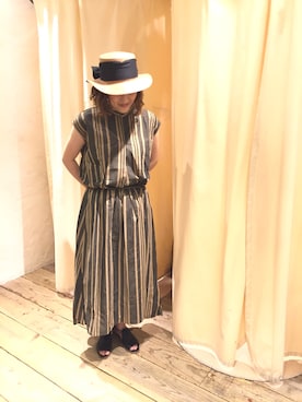 「アイテム（シャツ/ブラウス、イエロー系）」を使った、Naomiさん（レディース・163cm）の春コーディネート