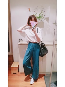 「アイテム（ドラムバッグ）」を使った、Ranさん（レディース・162cm・20代）の夏コーディネート