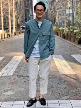 「SAINT JAMES（セントジェームス）のアイテム」を使った、Tomoaki Hondaさん（メンズ・171cm）の冬コーディネート