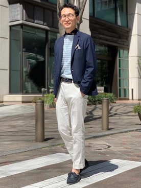 「SAINT JAMES（セントジェームス）のアイテム」を使った、Tomoaki Hondaさん（メンズ・171cm）の春コーディネート
