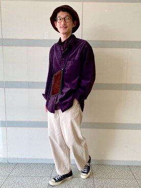 「green label relaxing（グリーンレーベルリラクシング）のアイテム（帽子）」を使った、Tomoaki Hondaさん（メンズ・171cm）の秋コーディネート