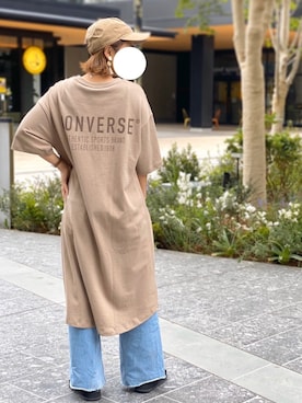 「バックプリント」｜「アイテム（デニムパンツ）」を使った、✰AIMI✰さん（レディース・157cm）の春コーディネート