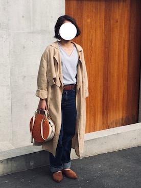 「アイテム（トレンチコート）」を使った、✰AIMI✰さん（レディース・157cm）の夏コーディネート