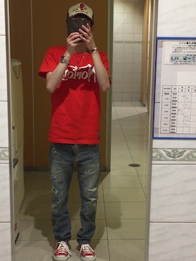 「TEDMAN（テッドマン）のアイテム」を使った、カープ拓Cさん（メンズ・171cm）の春コーディネート