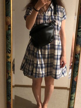 「Honeys（ハニーズ）のアイテム（メッセンジャーバッグ）」を使った、わんちゃんさん（レディース・153cm）の夏コーディネート