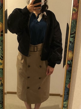 「ハニーズ」｜「アイテム（ブルゾン）」を使った、わんちゃんさん（レディース・153cm）の秋コーディネート