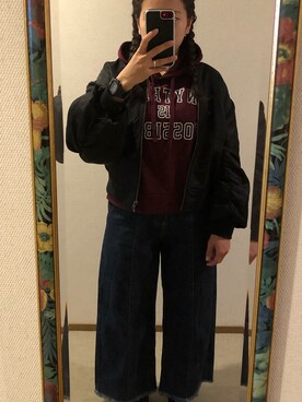 「ハニーズ」｜「アイテム（ブルゾン）」を使った、わんちゃんさん（レディース・153cm）の秋コーディネート