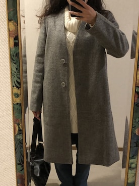 「Honeys（ハニーズ）のアイテム（ノーカラージャケット）」を使った、わんちゃんさん（レディース・153cm）の冬コーディネート