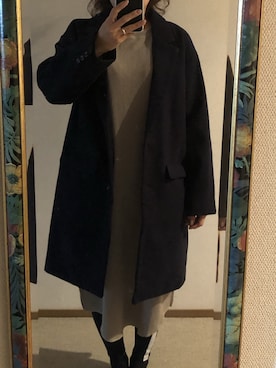 「ハニーズ」｜「アイテム（チェスターコート）」を使った、わんちゃんさん（レディース・153cm）の冬コーディネート