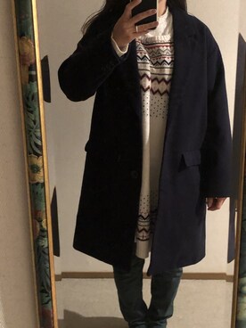 「ハニーズ」｜「アイテム（チェスターコート）」を使った、わんちゃんさん（レディース・153cm）の冬コーディネート