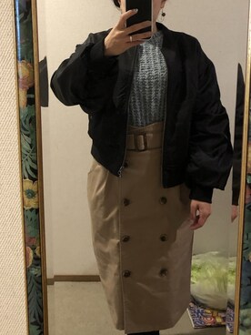 「ハニーズ」｜「アイテム（ブルゾン）」を使った、わんちゃんさん（レディース・153cm）の冬コーディネート