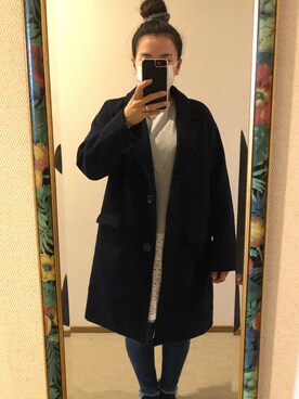 「ハニーズ」｜「アイテム（チェスターコート）」を使った、わんちゃんさん（レディース・153cm）の冬コーディネート