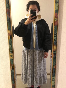 「ハニーズ」｜「アイテム（ブルゾン）」を使った、わんちゃんさん（レディース・153cm）の冬コーディネート