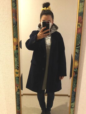 「ハニーズ」｜「アイテム（チェスターコート）」を使った、わんちゃんさん（レディース・153cm）の冬コーディネート